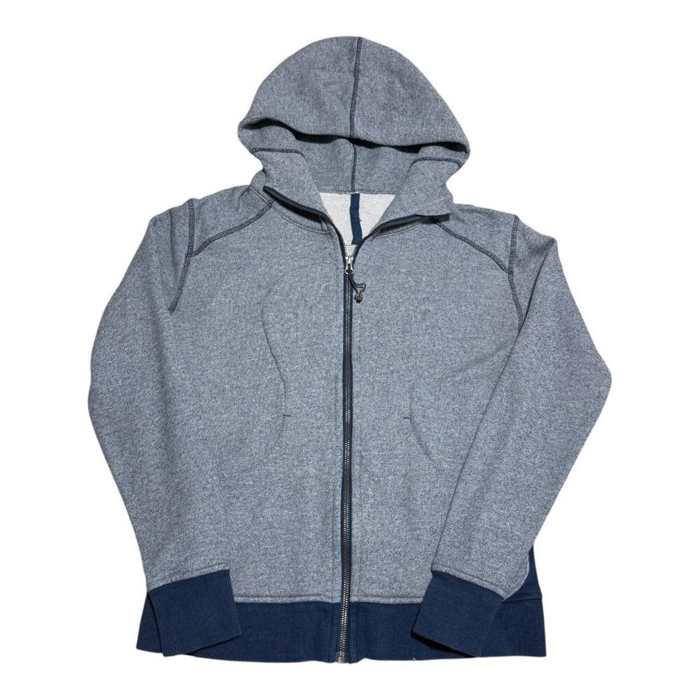Lululemon Blue Gray Scuba Full Zip Hoodie Sweatshirt Women's 8 (Medium)